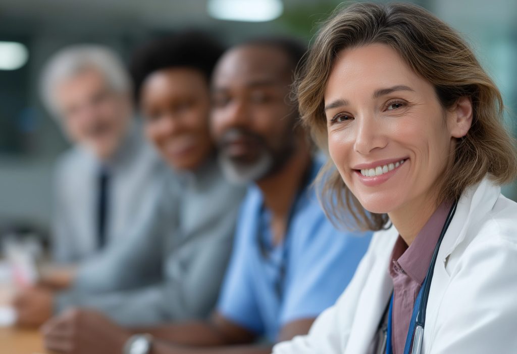 Diverse Healthcare Team Meets for Collaborative Discussion on Treatments